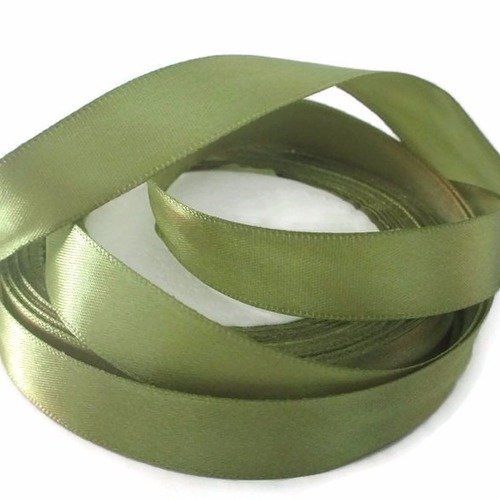 1 bobine ruban satin 16mm couleur vert olive