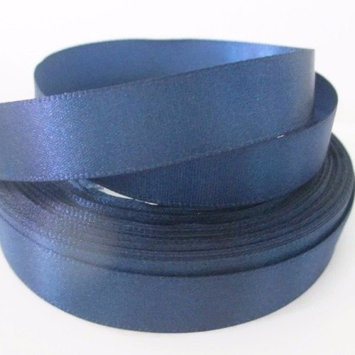 1 bobine ruban satin 16mm couleur bleu foncé