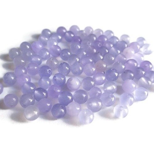 20 perles jade naturelle violet  4mm (g-15) 