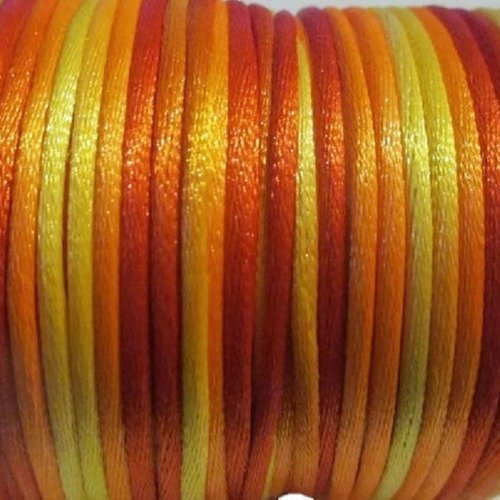 10m fil nylon queue de rat 2mm rouge jaune orange