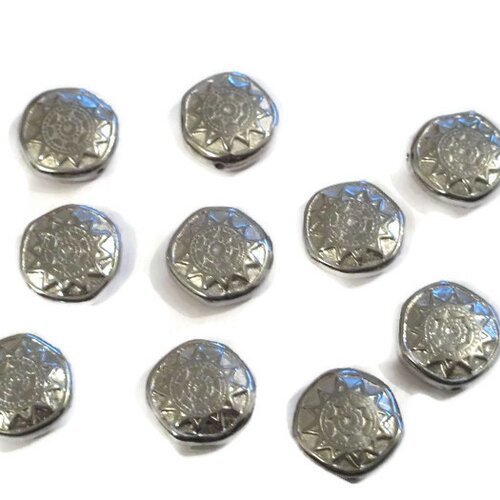 30 perles palets ccb métallisés 18mm couleur argenté