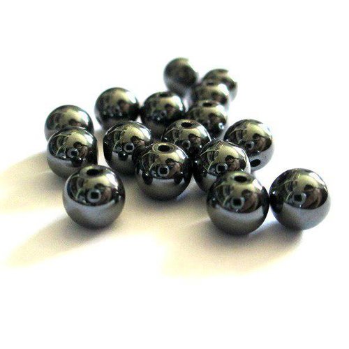 20 perles hématite non magnétique 6mm  (g-40) 