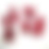 10 perles rouge tréfilé blanc translucide 8mm (1)