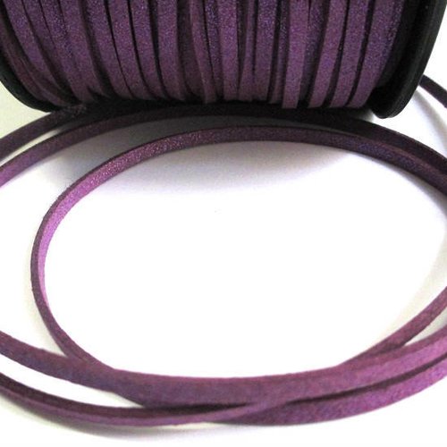 3m cordon suédine violet pailleté aspect daim 3 mm