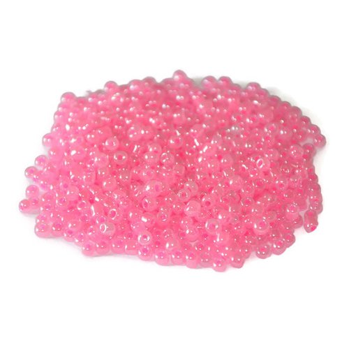 10gr perles de rocaille rose nacré en verre  2mm environ 800 perles (ref48)