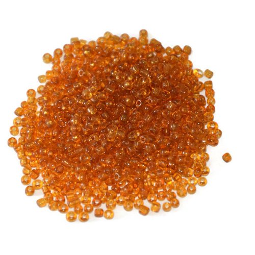 10gr perles de rocaille sable brun translucide en verre  2mm environ 800 perles (ref55)