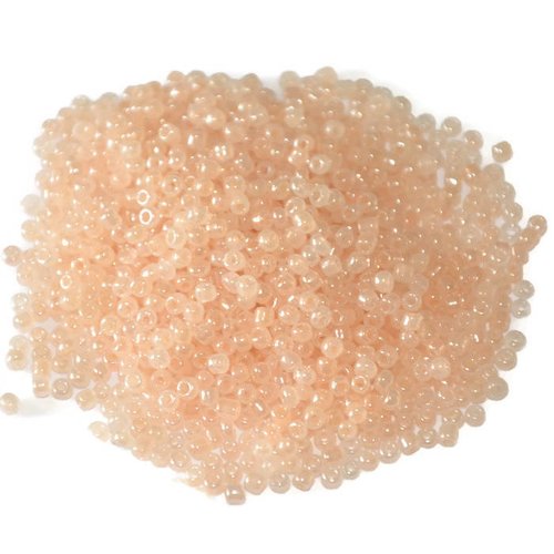 10gr perles de rocaille saumon nacré en verre  2mm environ 800 perles (ref67)