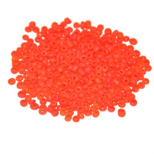 10gr perles de rocaille rouge givré 2mm environ 800 perles (ref4)