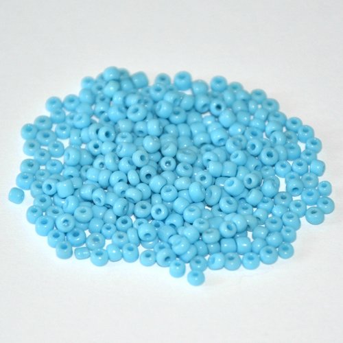 10gr perles de rocaille bleu ciel 2mm environ 800 perles (ref7)