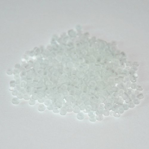 10gr perles de rocaille blanc givré en verre  2mm environ 800 perles (ref8)