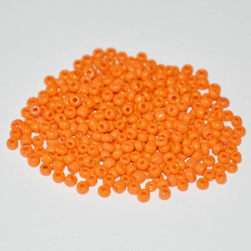 10gr perles de rocaille orange 2mm environ 800 perles (ref 9)