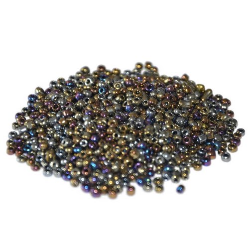 10gr perles de rocaille multicolore brillant en verre  2mm environ 800 perles (ref26)