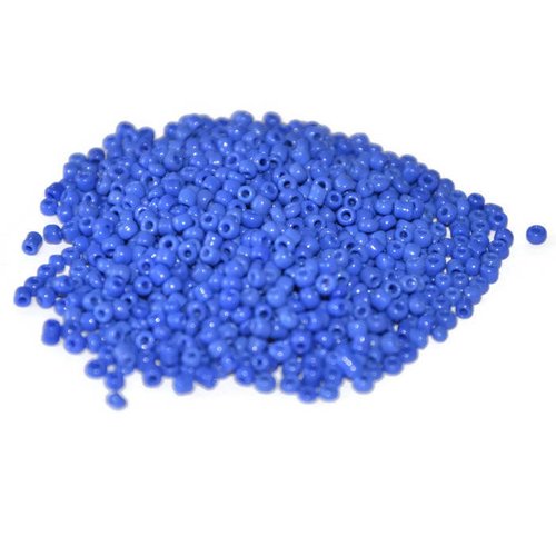 10gr perles de rocaille bleu en verre  2mm environ 800 perles (ref29)