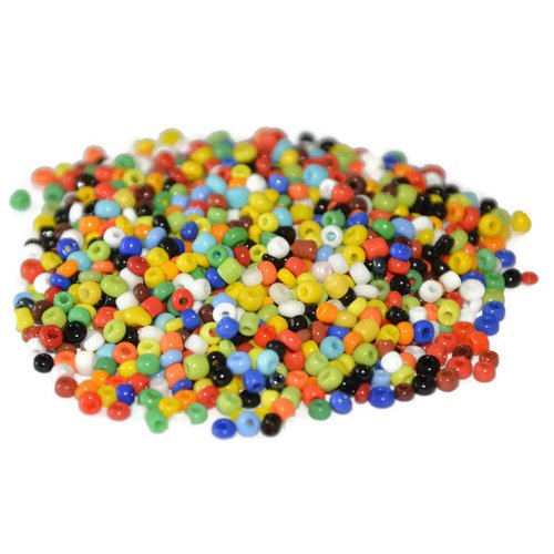 10gr perles de rocaille multicolore en verre  2mm environ 800 perles (ref32)