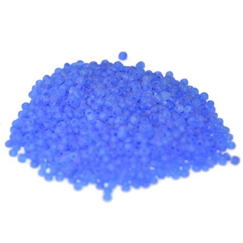 10gr perles de rocaille bleu givré en verre  2mm environ 800 perles (ref34)