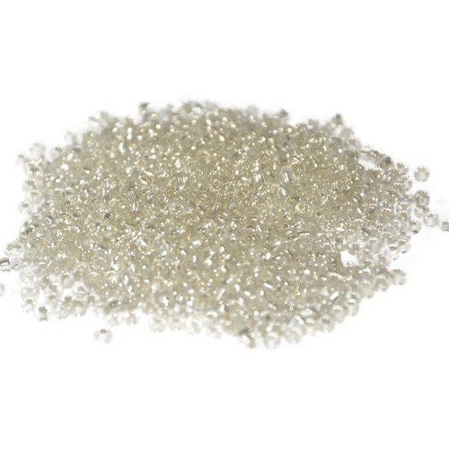 10gr perles de rocaille couleur argenté en verre  2mm environ 800 perles(ref41)
