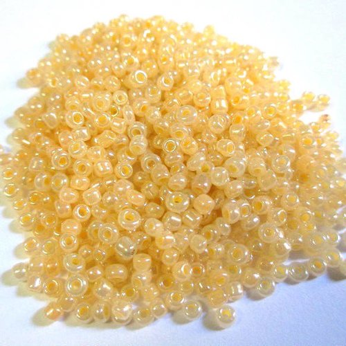 10gr perles de rocaille saumon nacré  2mm (environ 800 perles)