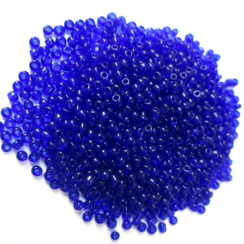 10gr perles de rocaille bleu foncé en verre  2mm (environ 800 perles)