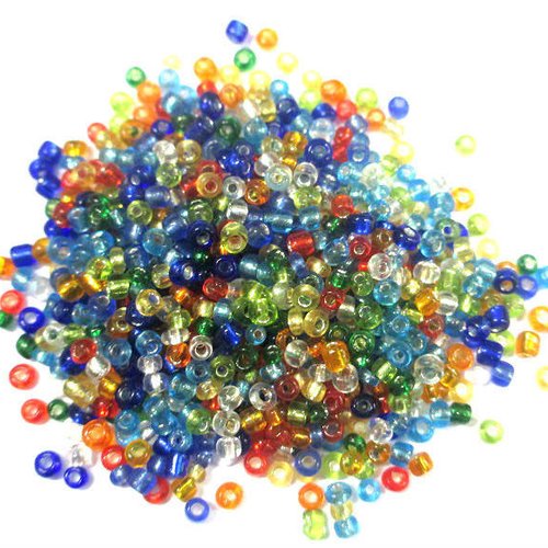 10gr perles de rocaille mélange de couleur (2) en verre  2mm (environ 800 perles)
