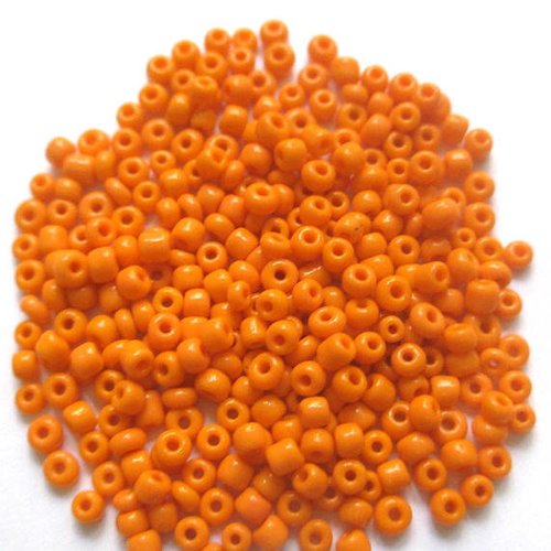 10gr perles de rocaille orange 2mm (environ 800 perles)