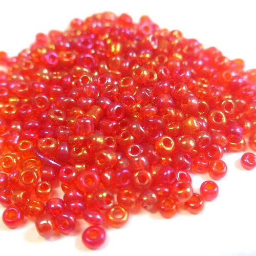 10gr perles de rocaille orange rose brillant 2mm (environ 800 perles)