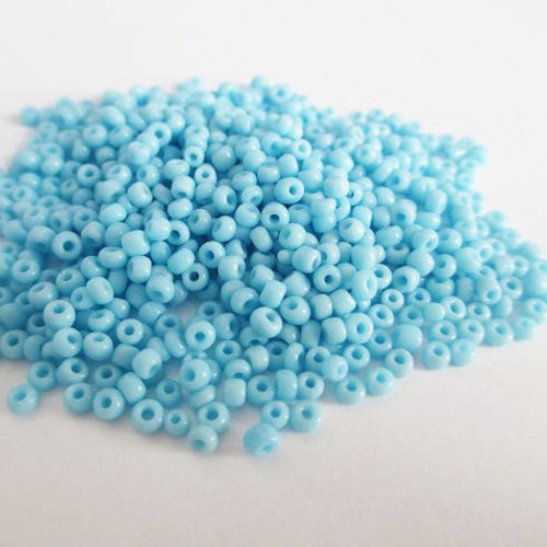 10gr perles de rocaille bleu ciel 2mm (environ 800 perles)