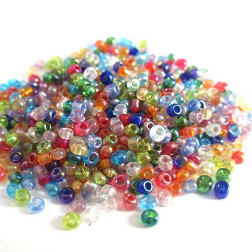 10gr perles de rocaille multicolore 2mm (environ 800 perles)