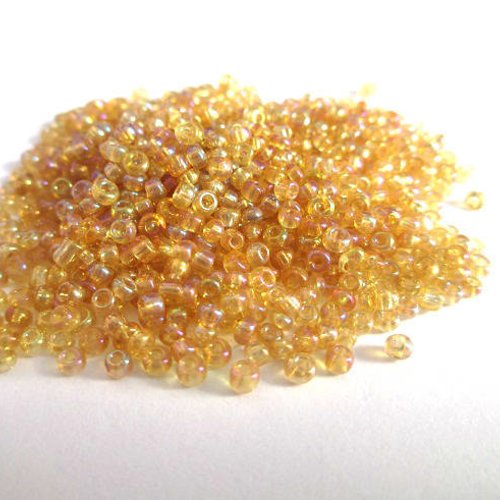10gr perles de rocaille doré arc en ciel 2mm (environ 800 perles)