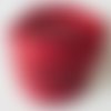 1 mètre ruban gros grains  rouge imprimé étoile rose 25 mm