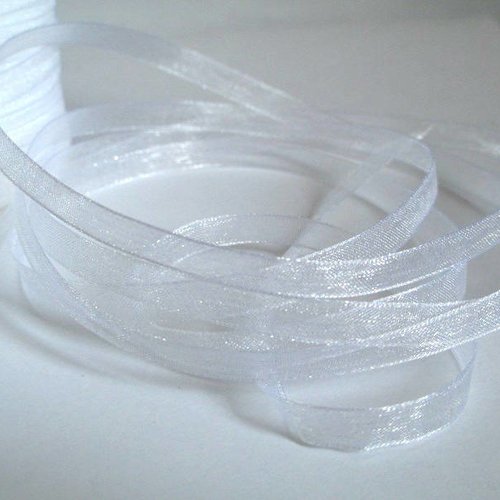 15m ruban organza blanc 6mm