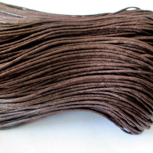 5 mètres fil coton ciré marron  1.5mm