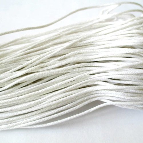 5 mètres fil coton ciré blanc 1.5mm