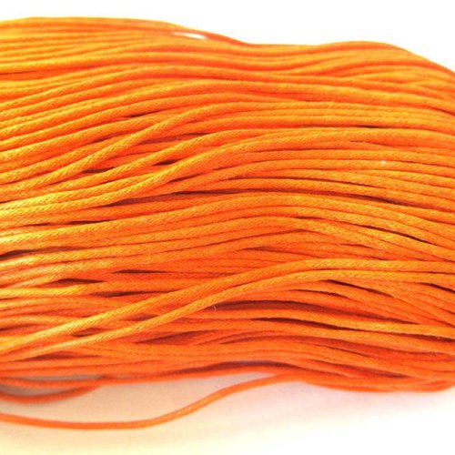 5 mètres fil coton ciré orange 1.5mm