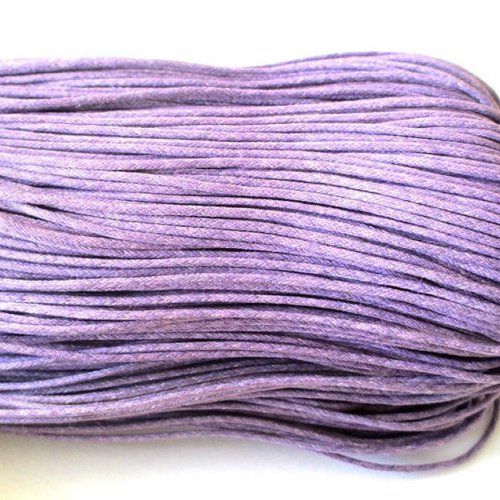 5 mètres fil coton ciré violet 1.5mm