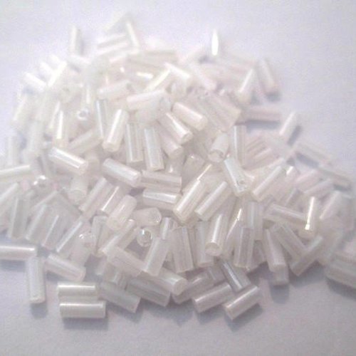 10gr perles de rocaille tube en verre couleur blanc  5mm
