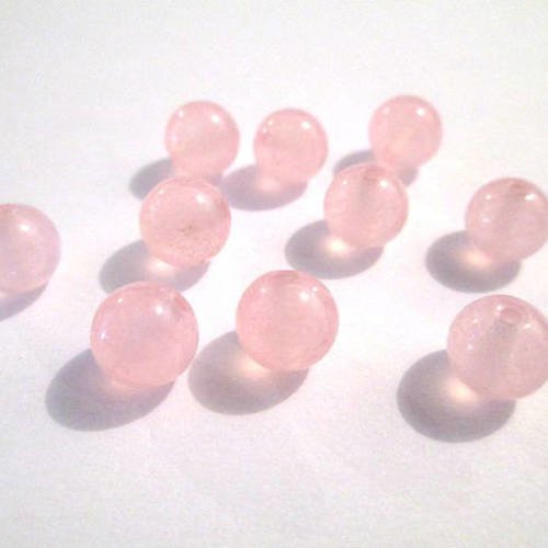 10 perles jade naturelle rose clair 8mm (32) 