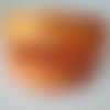 1 mètre ruban gros grains  orange imprimé coeur blanc 25 mm 