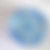 1 cabochons en  verre imprimé fleur bleu 25mm (8)