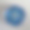 1 cabochons en  verre imprimé fleur bleu 25mm (5) 