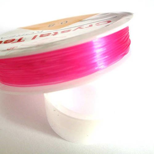 1 bobine de 7.50 m fil cristal élastique rose 0.8mm 