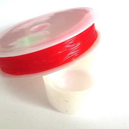 1 bobine de 7.50 m fil cristal élastique rouge 0.8mm 