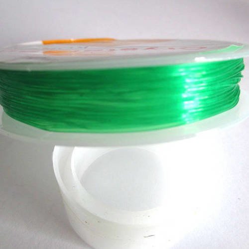 1 bobine de 7.50 m fil cristal élastique vert 0.8mm 