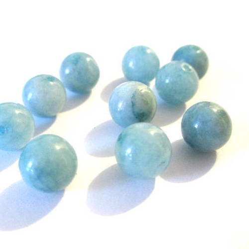 10 perles jade naturelle bleu marbré  8mm (2) 