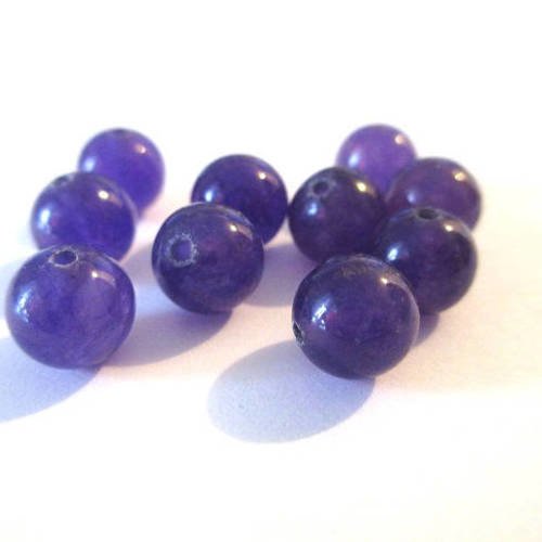 10 perles jade naturelle violet 8mm (17) -5 