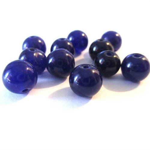 10 perles jade naturelle violet foncé 3  8mm (11) 