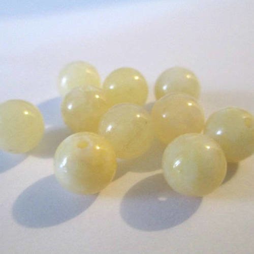 10 perles jade naturelle jaune 8mm (9) 