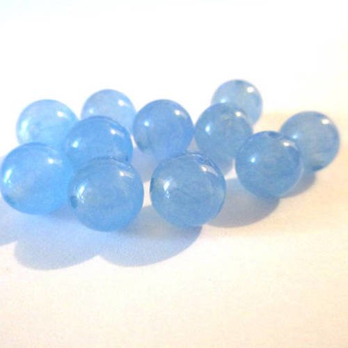 10 perles jade naturelle bleu 8mm (12) 