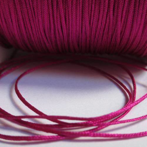 10m fil nylon fuchsia tressé 0.8mm 