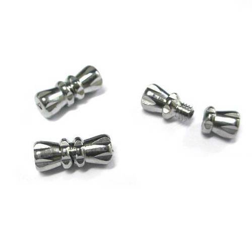 10 fermoirs à visser en laiton couleur argenté 12x5mm 