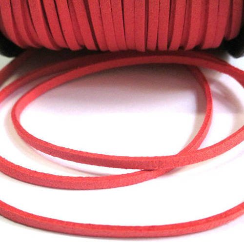 5m cordon suédine corail aspect daim 3 mm 
